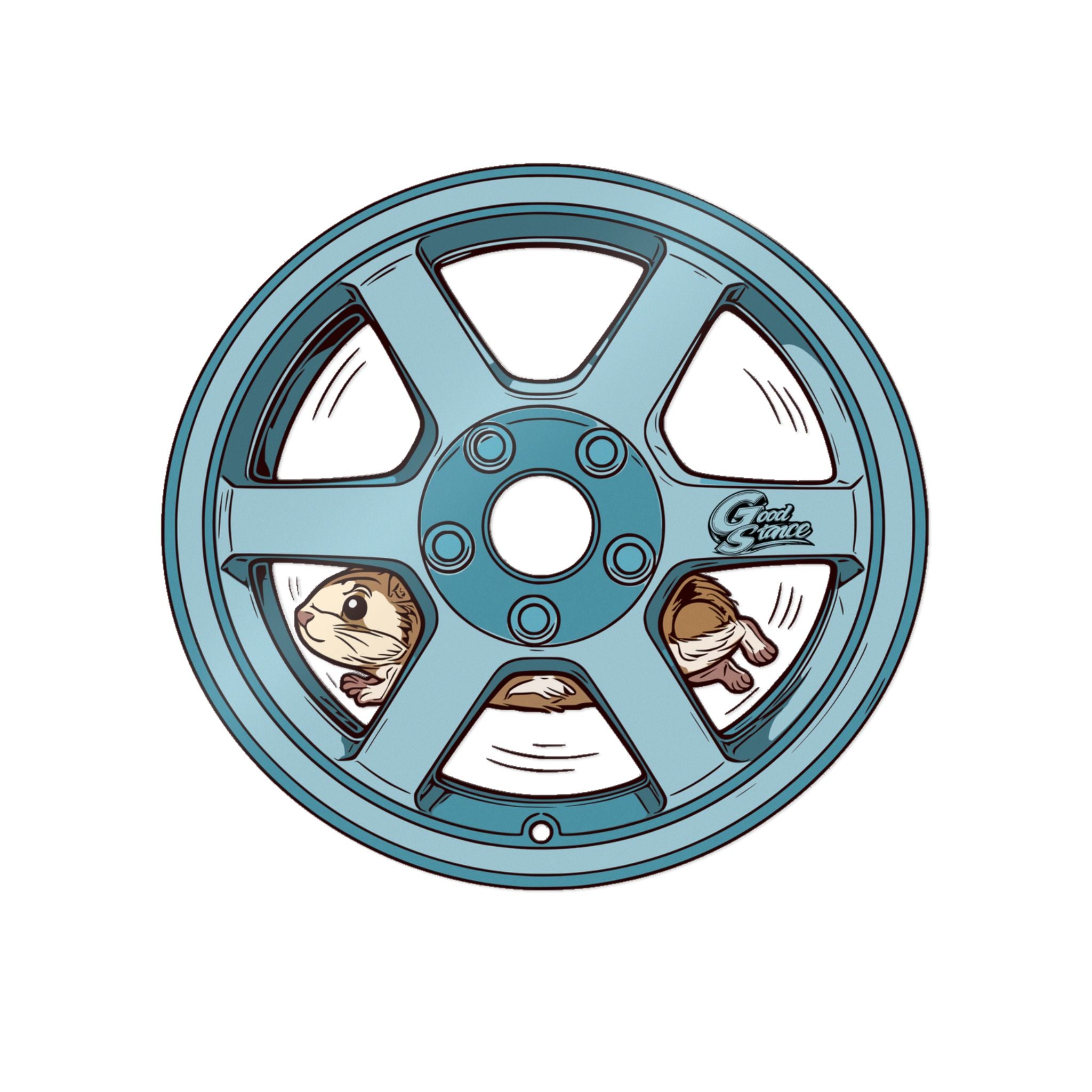 GS  Blue Hamster Wheel Sticker