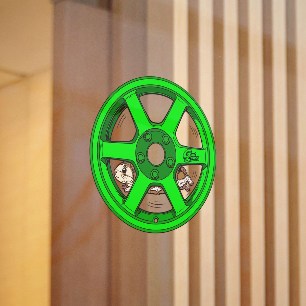 GS Green Hamster Wheel Sticker