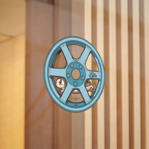 GS  Blue Hamster Wheel Sticker