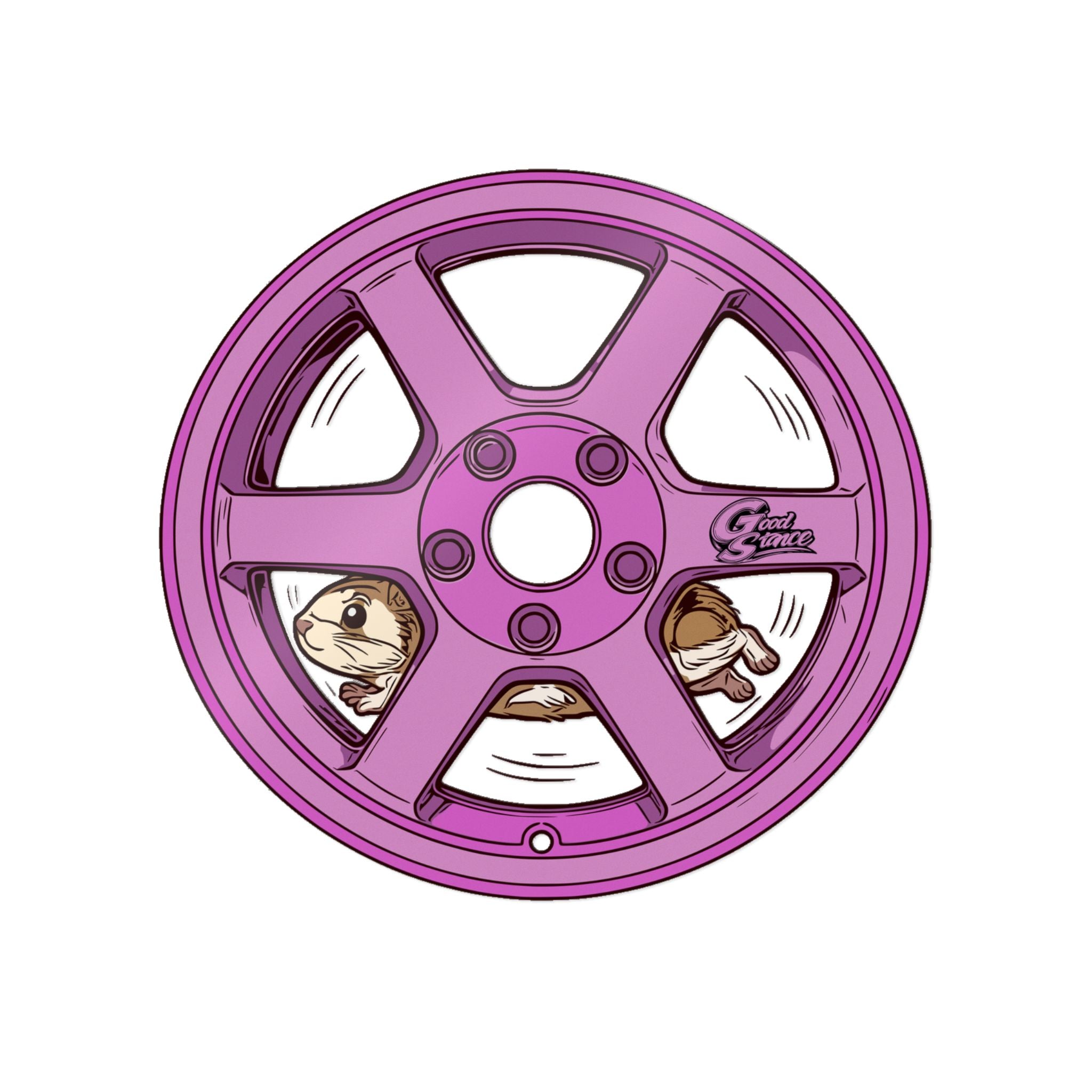 GS Pink Hamster Wheel Sticker
