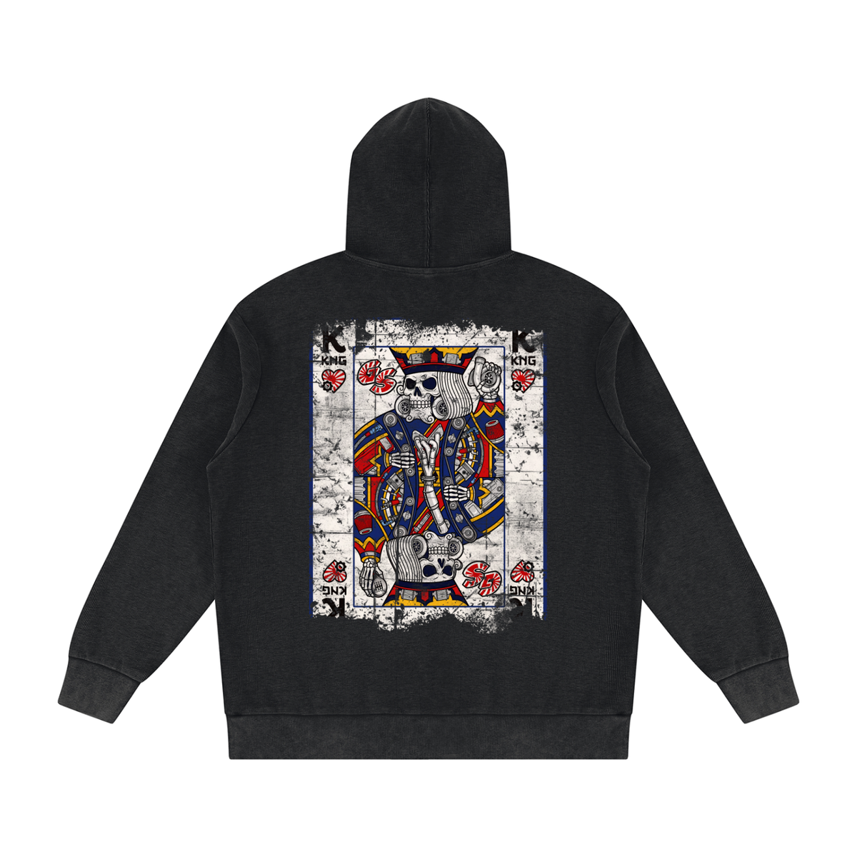 Dead King of Speed Mineral Wash Oversized Hoodie Black