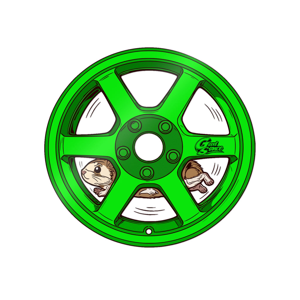 GS Green Hamster Wheel Sticker