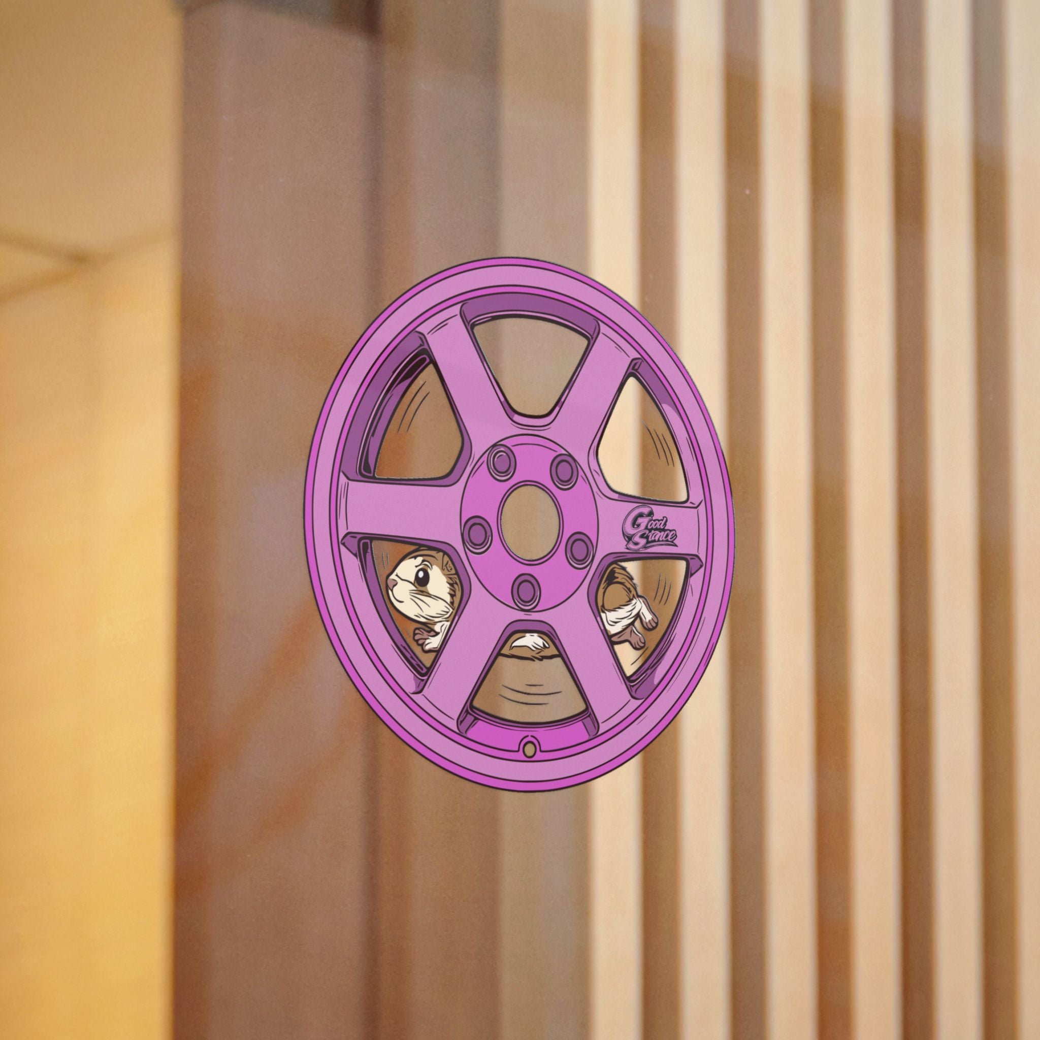 GS Pink Hamster Wheel Sticker